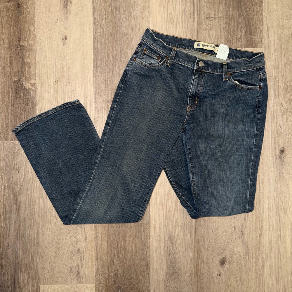 GAP Low Rise Bootcut Jeans Size 10 Regular Stretch Dark Wash Classic Fit